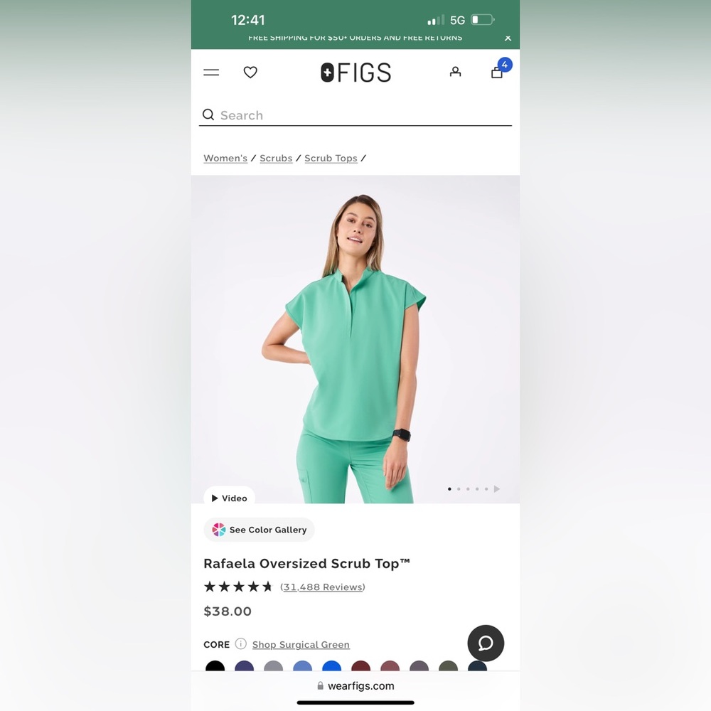 FIGS Surgical Green XS